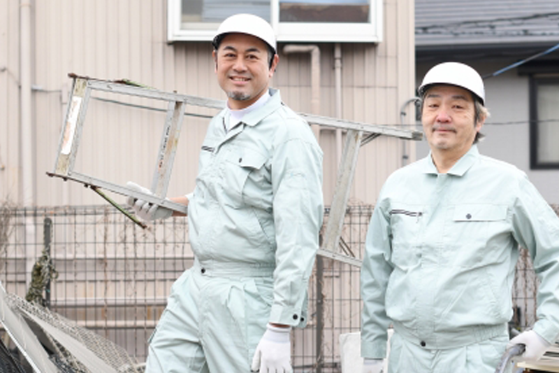 施工完了後に足場撤去